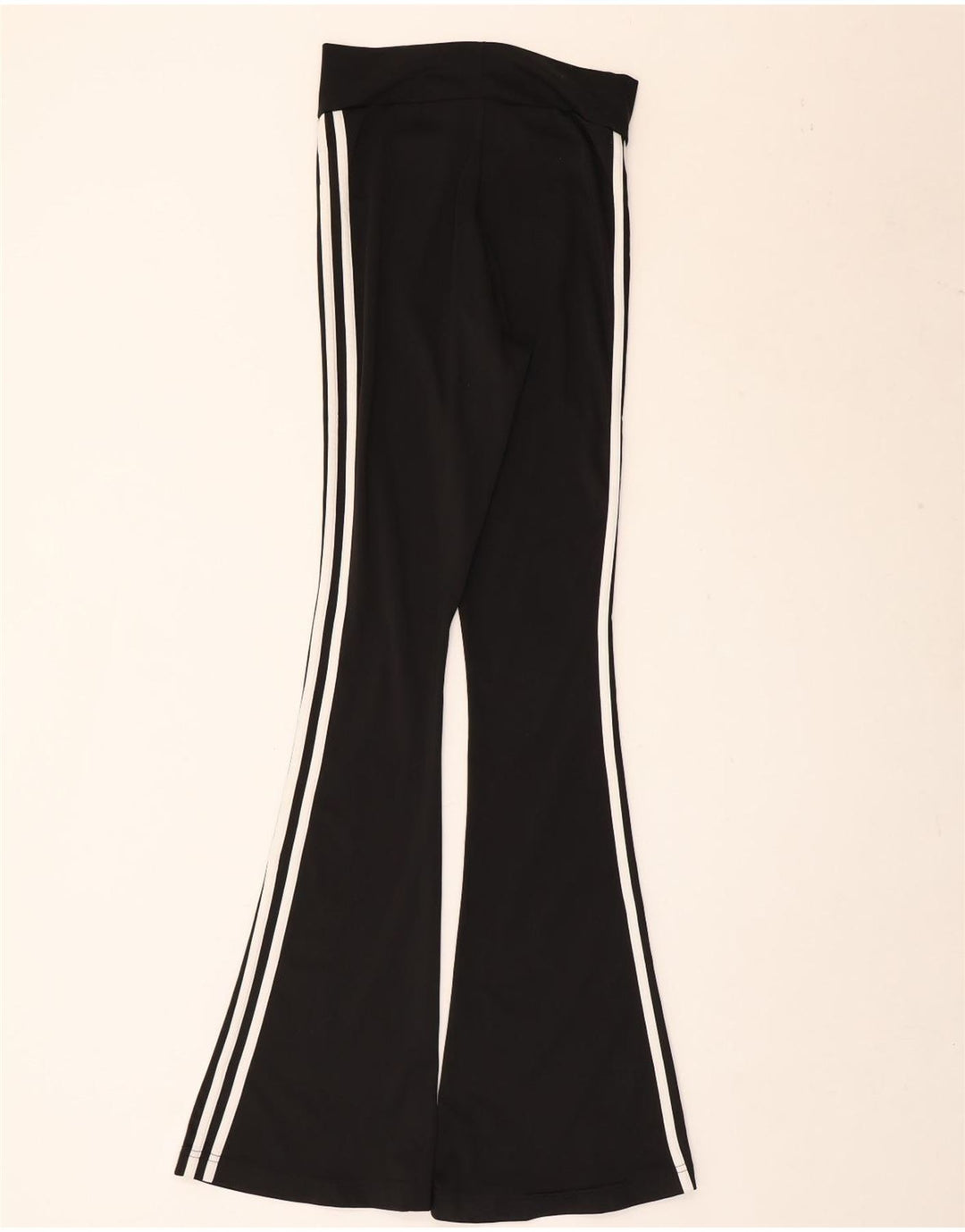 Adidas Pantalon de survêtement évasé pour femme UK 8 Small Noir Polyester