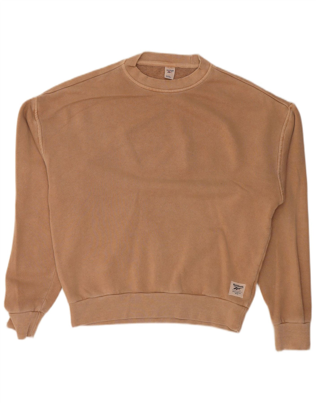 REEBOK Sweat-shirt surdimensionné pour femme UK 4/6 XS Beige Coton