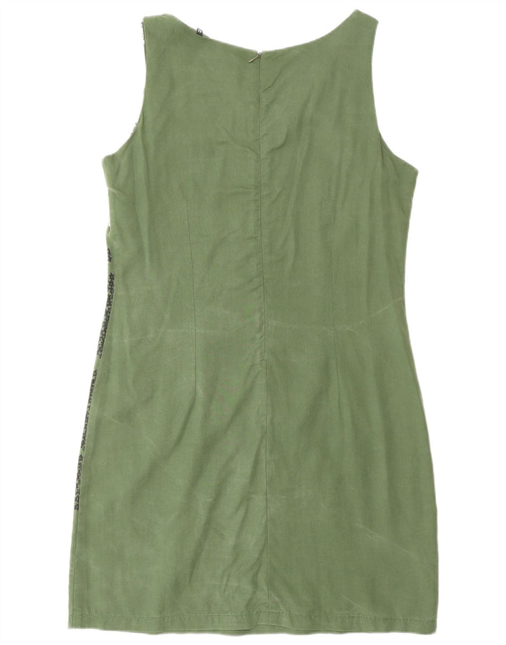 Desigual Robe fourreau graphique pour femme EU 42 Coeur floral vert moyen