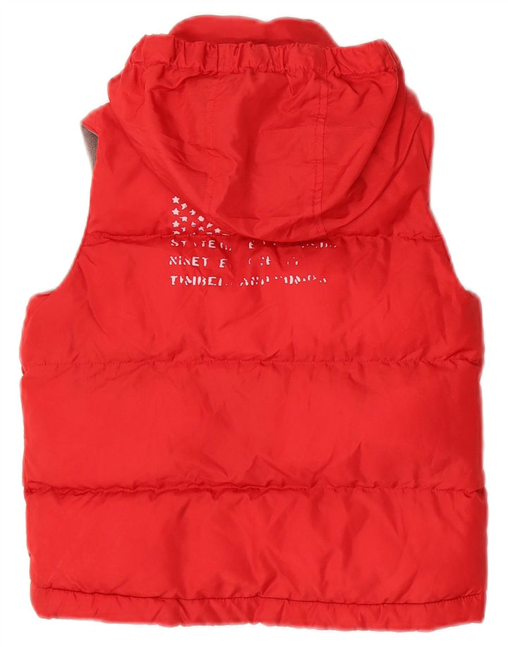 TIMBERLAND Gilet rembourré à capuche graphique pour garçon 2-3 ans Rouge Polyester