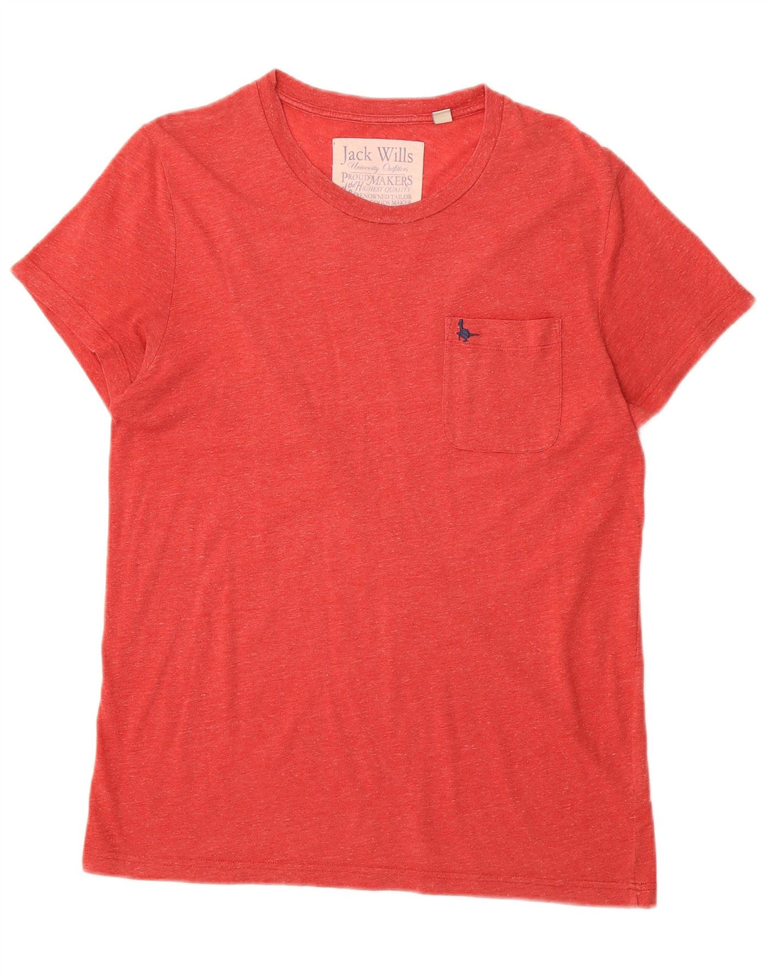 JACK WILLS Mens T-Shirt Top Medium Red Flecked Cotton