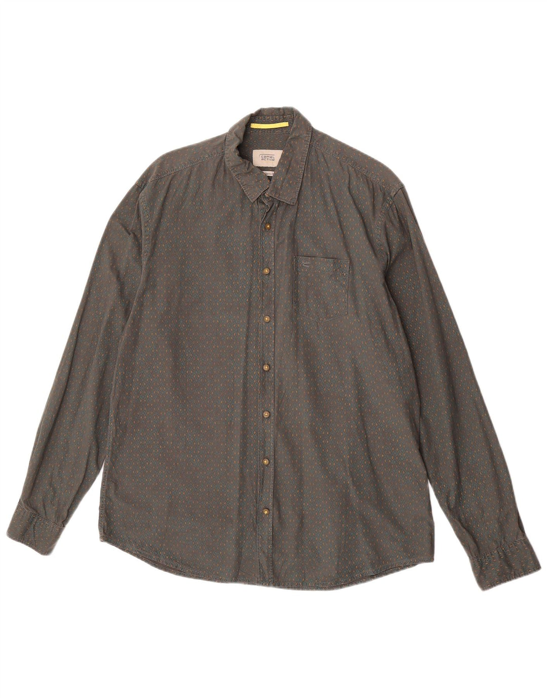 Camel Active Chemise Coupe Moderne Homme Grand Gris Géométrique Coton