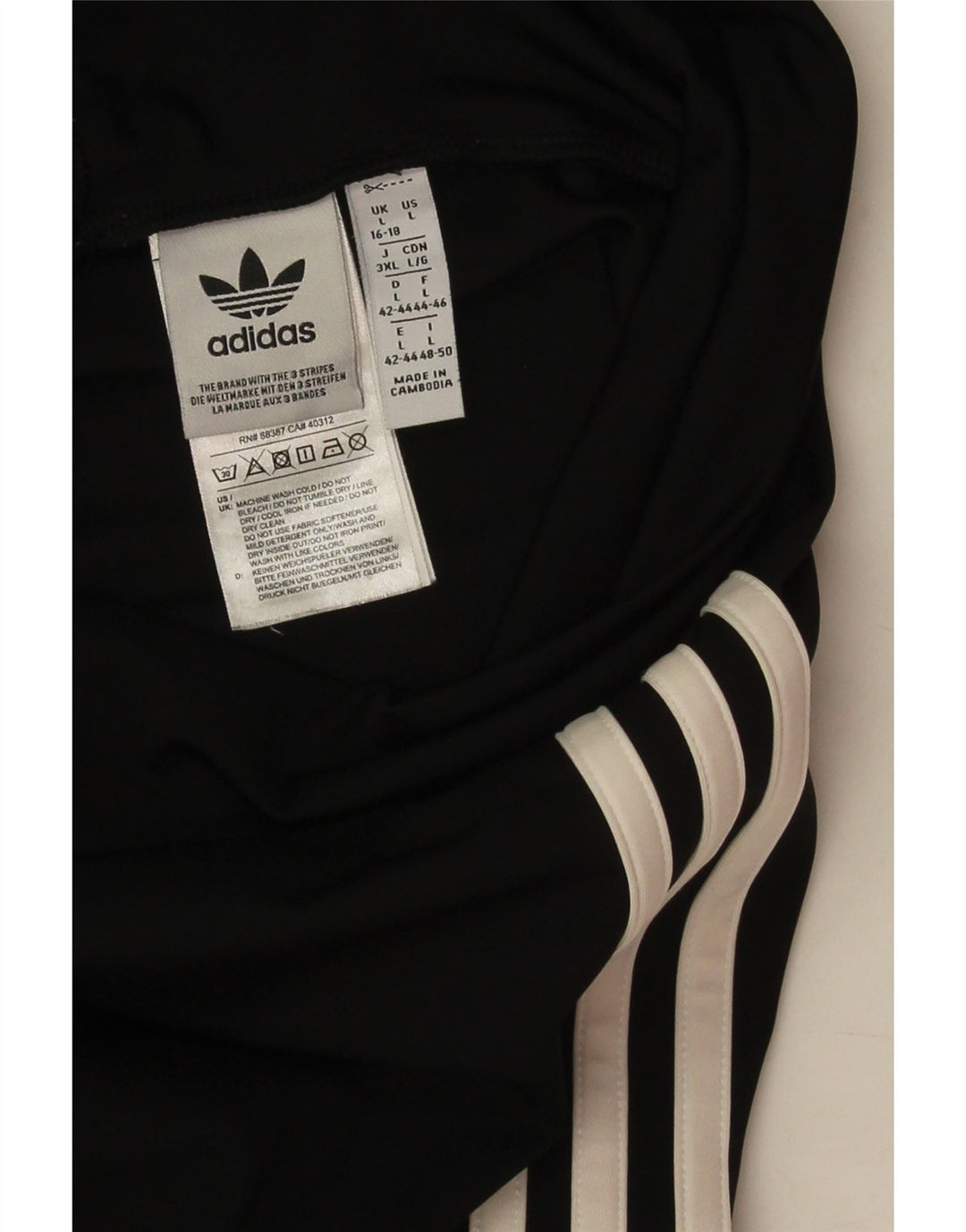 Adidas Leggings Femme UK 16/18 Large Noir Polyester