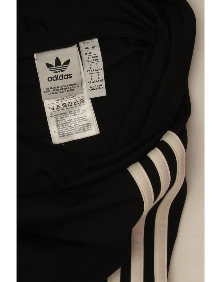Adidas Leggings Femme UK 16/18 Large Noir Polyester