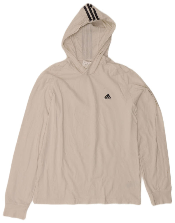 Adidas Haut à capuche à manches longues pour homme Grand coton blanc
