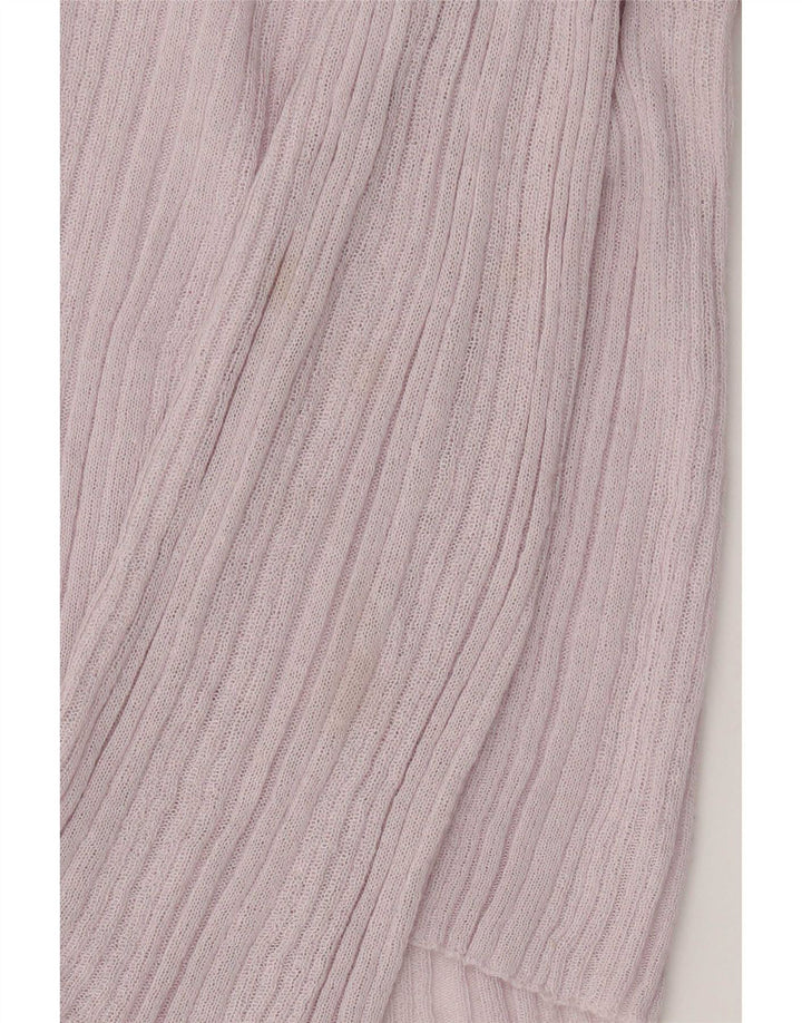 Zara Womens Crop Top Manches Longues UK 12 Viscose Rose Moyen