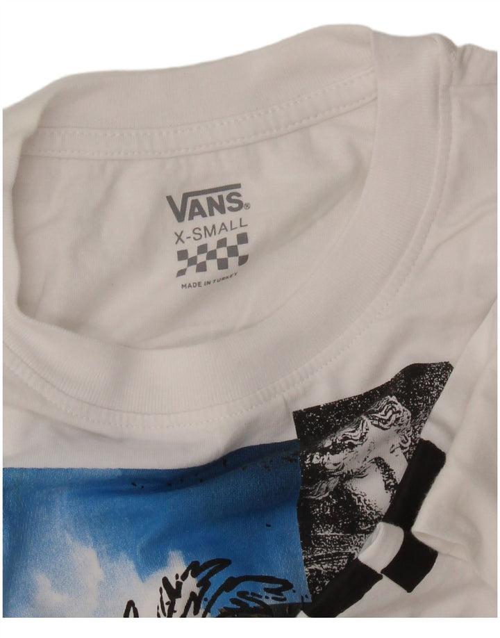 VANS Haut court graphique à manches longues pour femme UK 6 XS Blanc