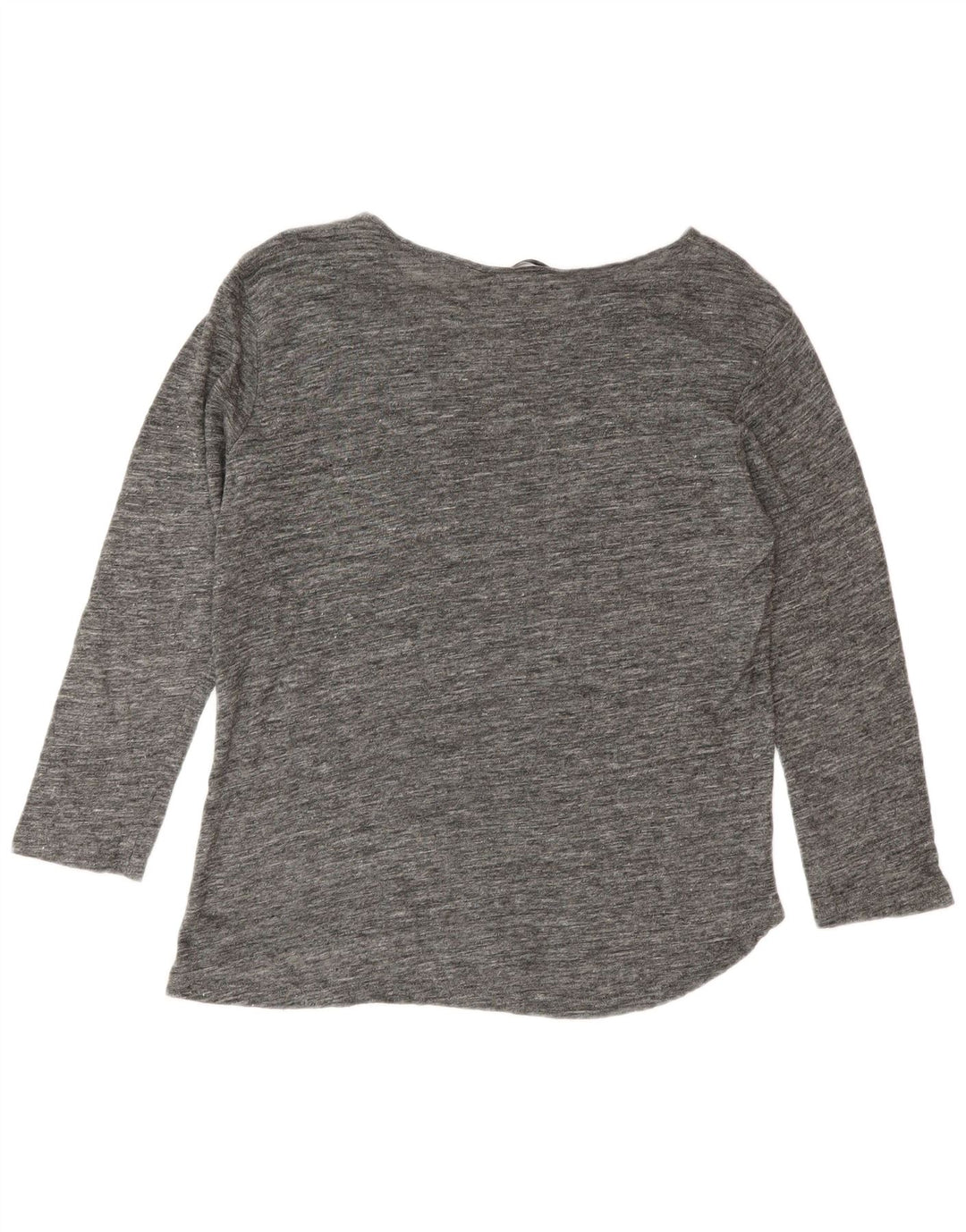 Zara Femme Top Manches 3/4 UK 14 Gris Moyen Moucheté
