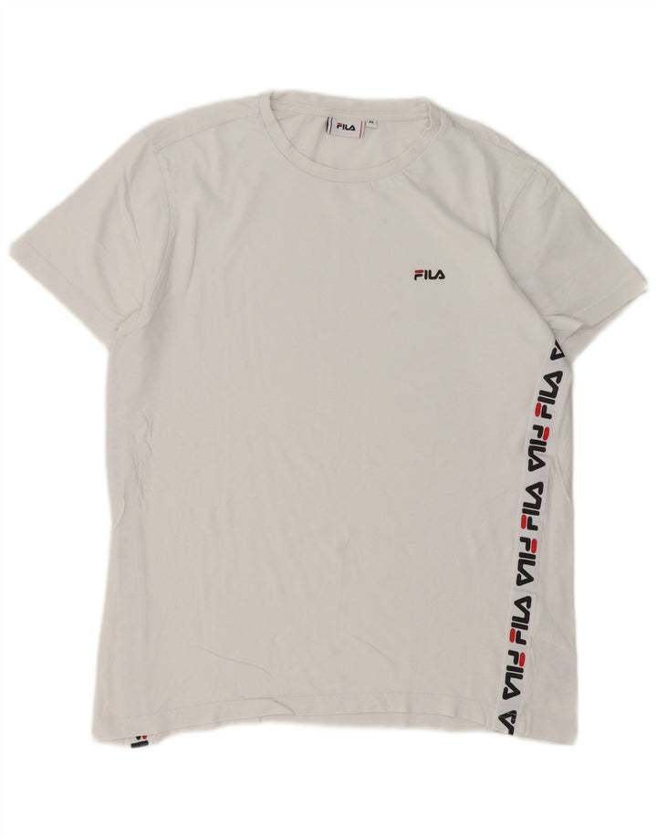 Fila T-Shirt Graphique Homme Blanc Moyen Coton