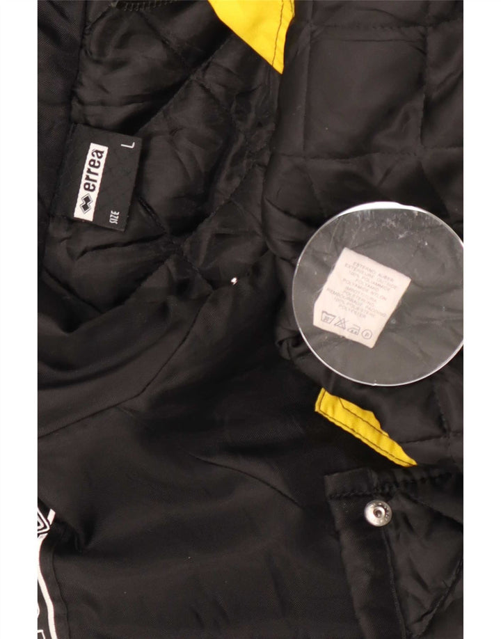 Errea Manteau matelassé surdimensionné graphique pour hommes UK 40 Large Black Colourblock