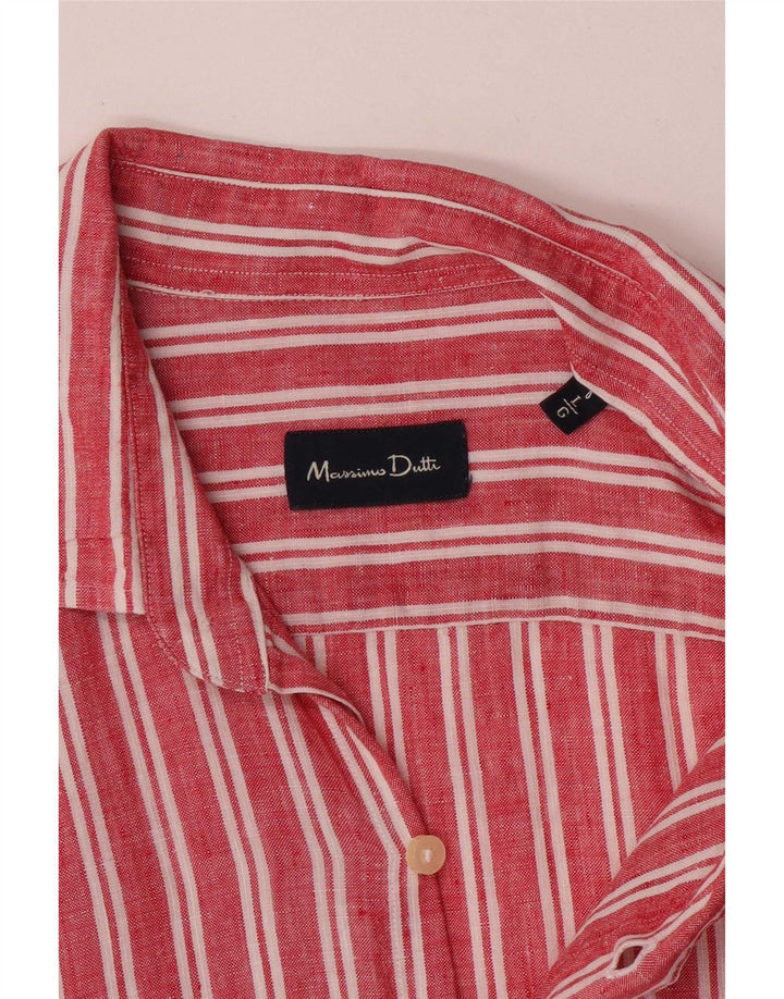 Massimo Dutti Chemise Homme Large Rouge Rayé