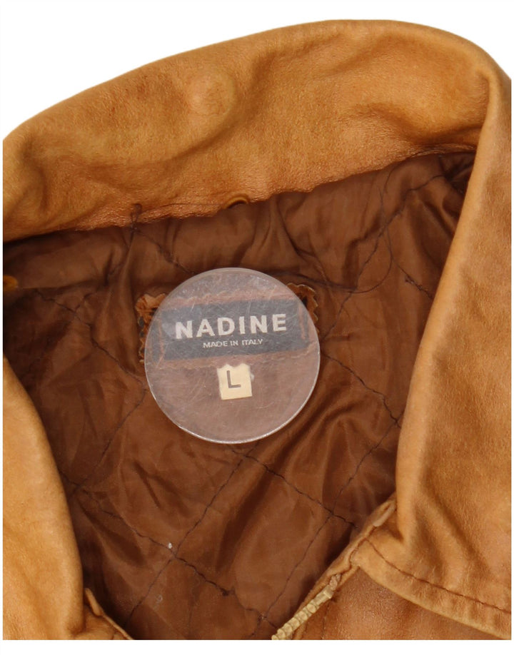 Nadine Veste en cuir pour homme UK 40 Grand cuir marron