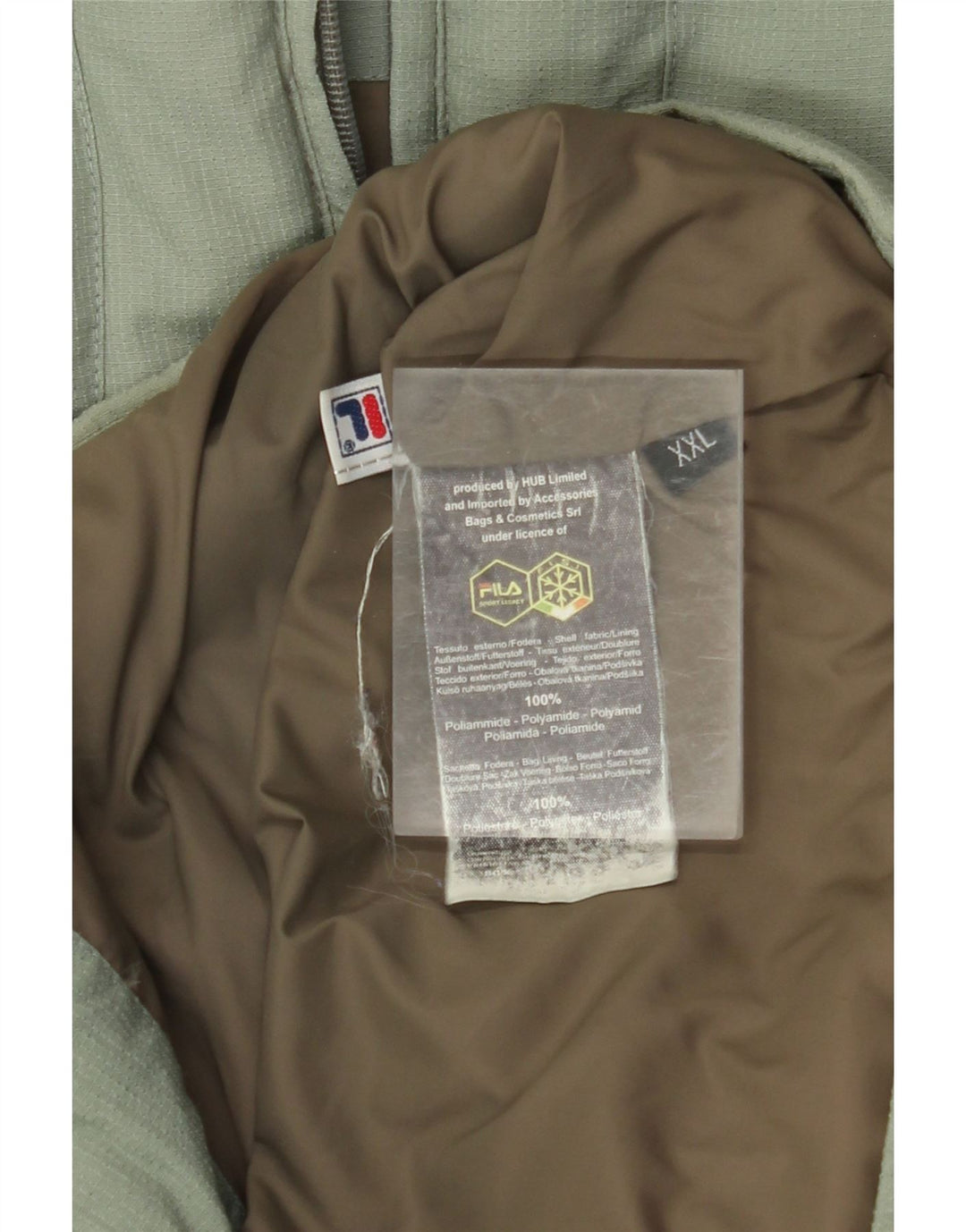 Fila Veste matelassée à capuche pour hommes UK 44 2XL Vert Polyamide