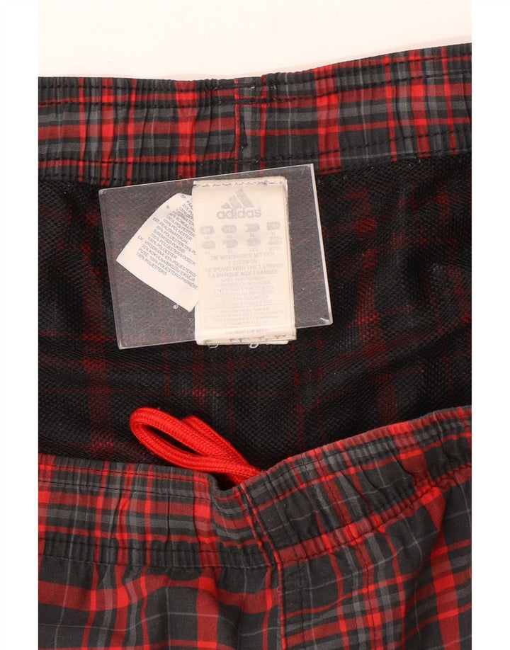 Adidas Short de bain pour homme XL Rouge à carreaux Polyester