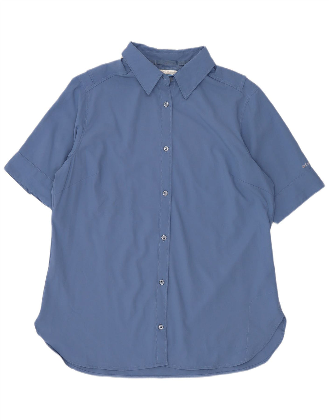 Columbia Chemise à Manches Courtes Femme UK 14 Bleu Moyen Polyester
