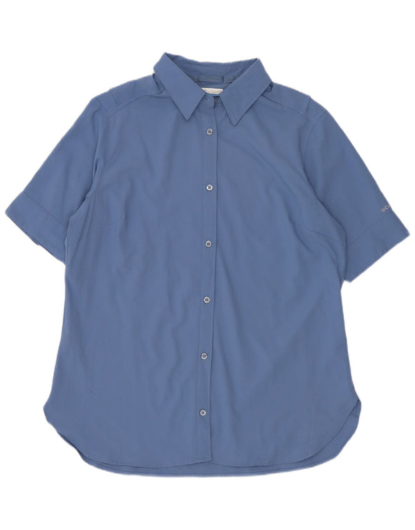 Columbia Chemise à Manches Courtes Femme UK 14 Bleu Moyen Polyester