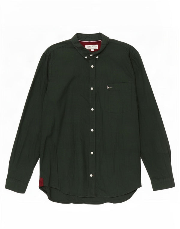 Jack Wills Chemise cintrée pour homme XL en coton vert