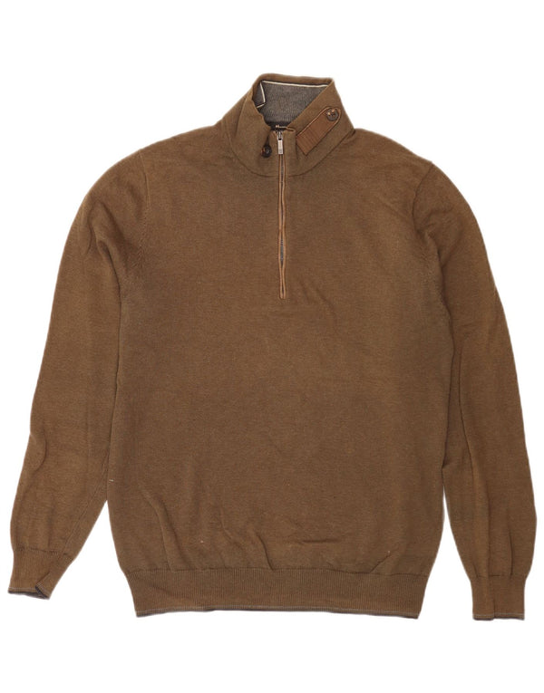 Massimo Dutti Pull Col Zippé Homme Kaki Moyen