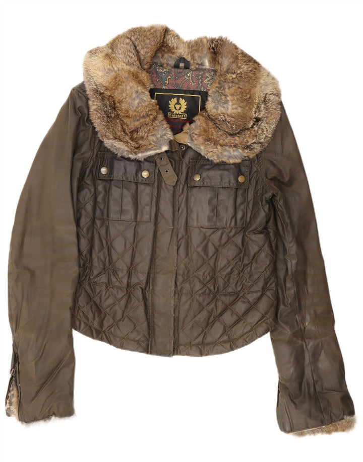 Belstaff Veste en coton ciré pour femme IT 44 Coton kaki moyen