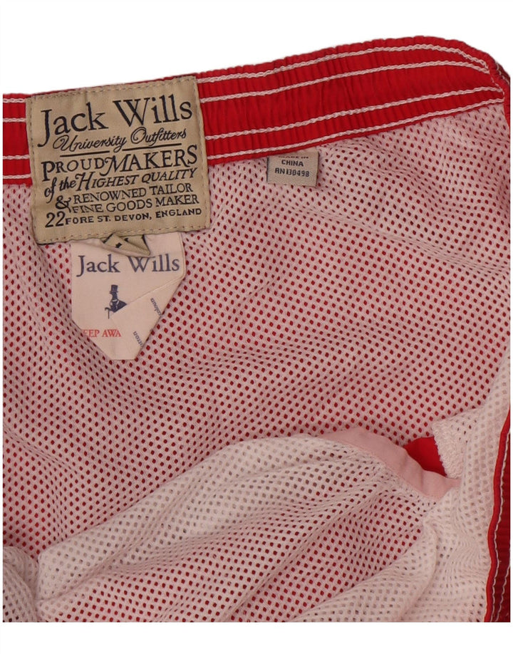 Jack Wills Short de Bain Graphique Homme Rouge Moyen Coton