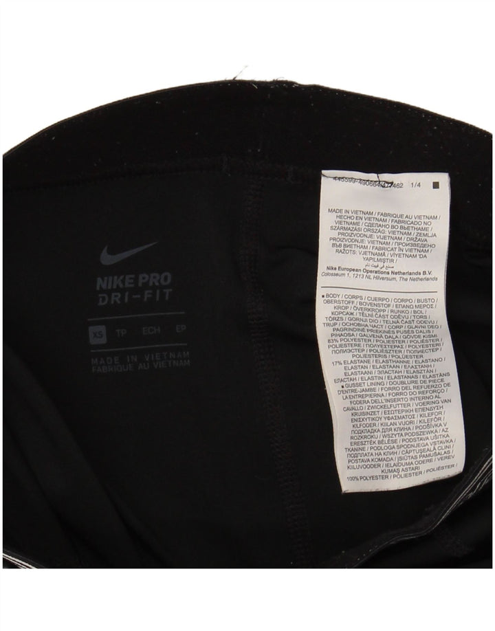 NIKE Legging graphique Dri Fit pour femme UK 4 XS Noir Polyester