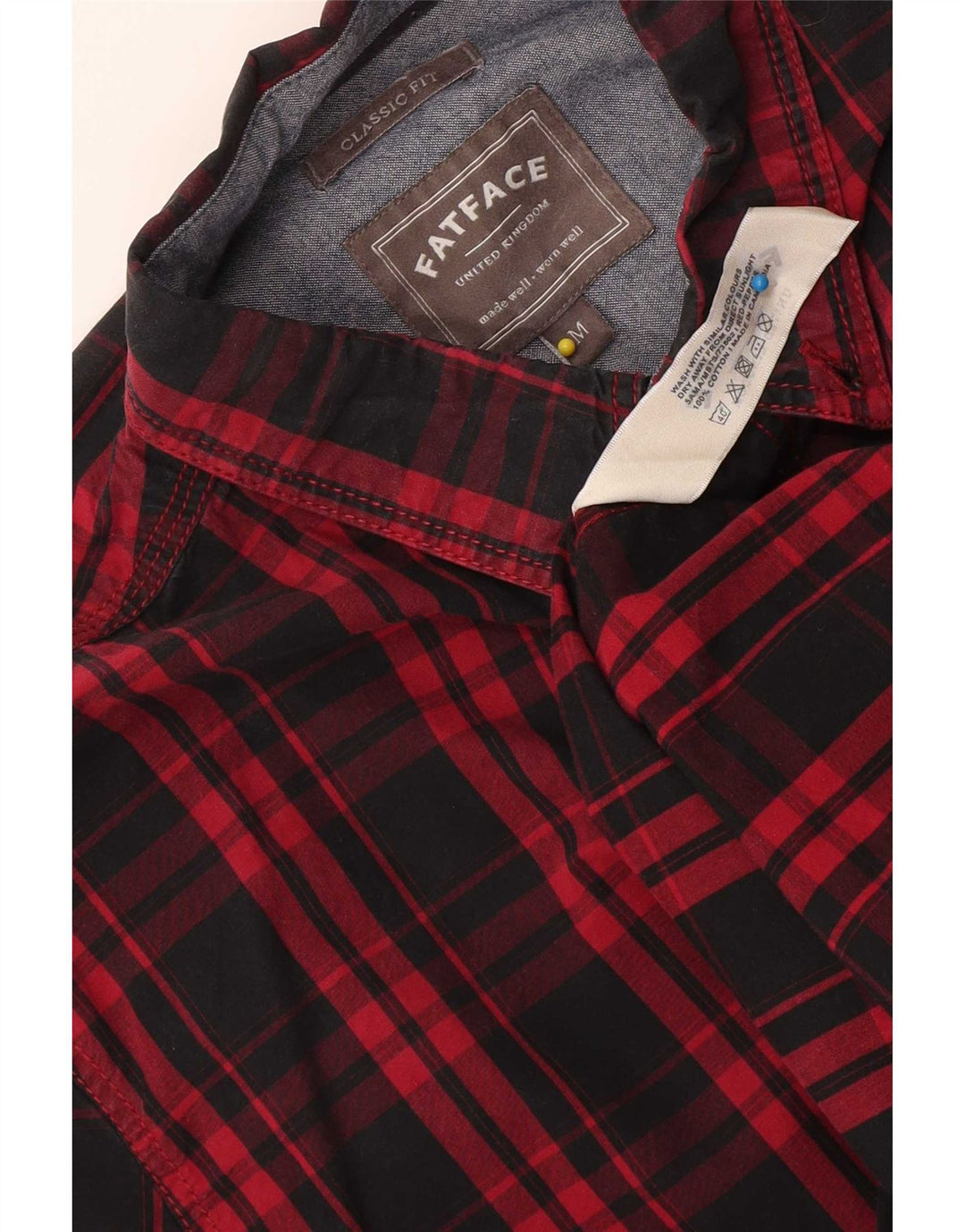 Fat Face Chemise Classique Homme Coton à Carreaux Noir Moyen