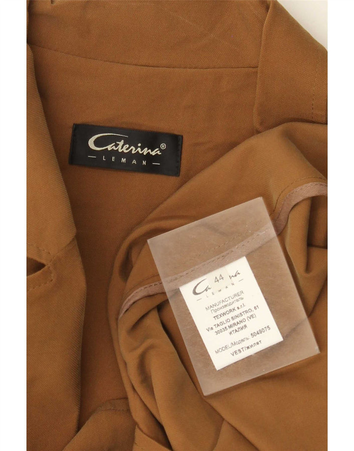 Caterina Veste blazer sans manches à 2 boutons pour femme IT 44 Beige moyen