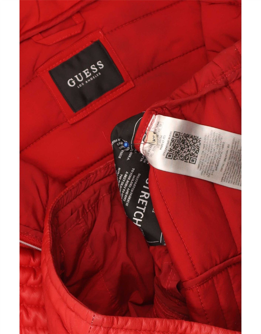 Guess Veste matelassée Femme UK 6 XS Rouge Polyuréthane