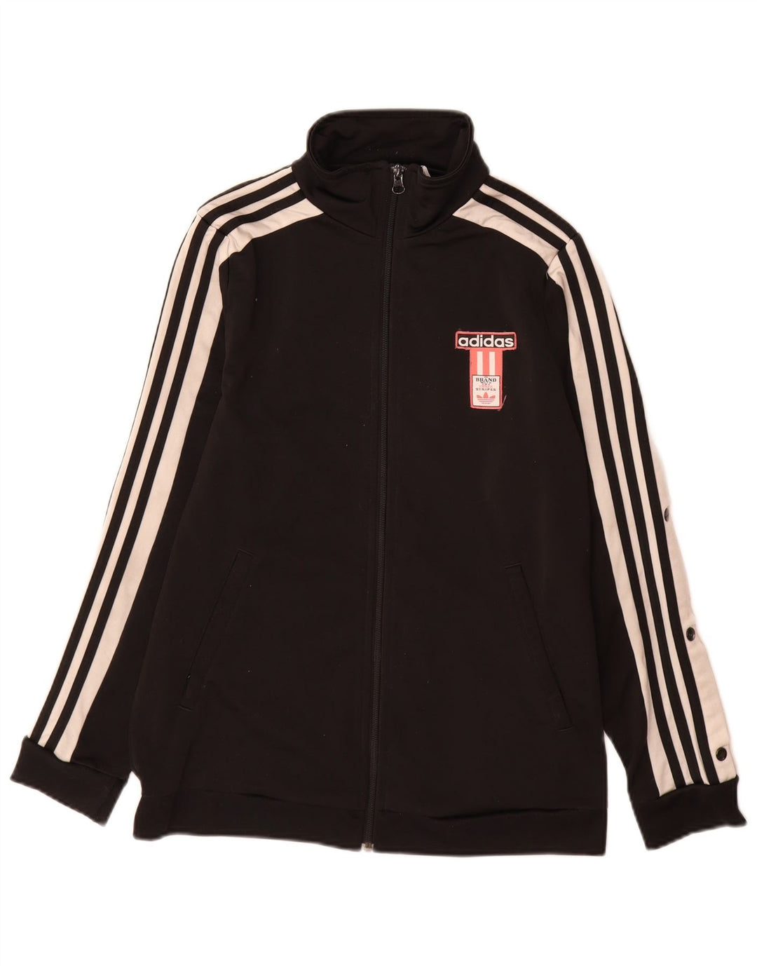 Adidas Veste de survêtement pour femme UK 14 Medium Noir Colourblock Polyester