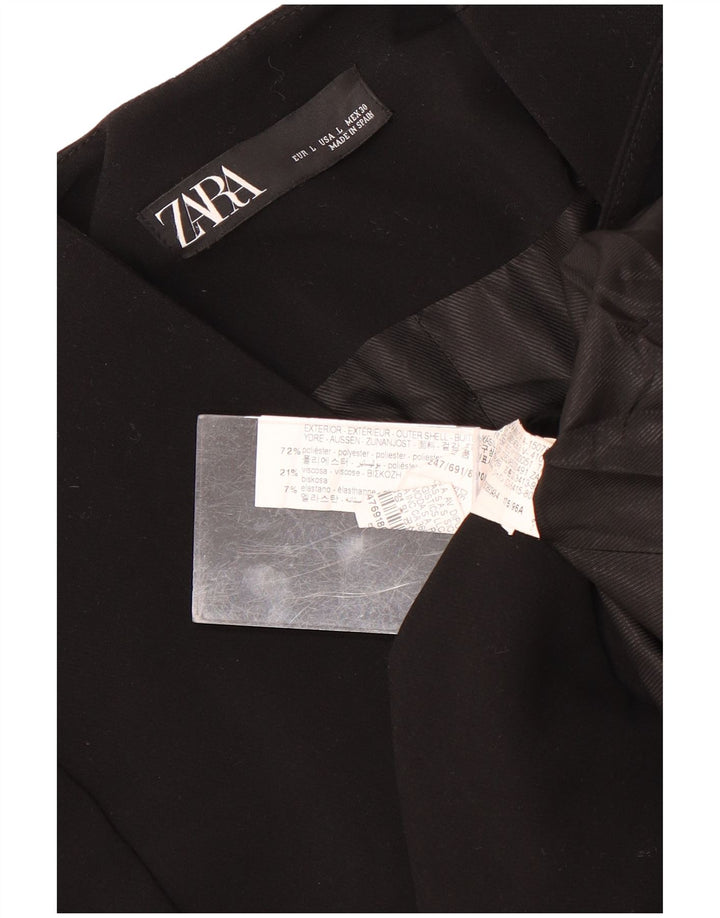 Zara Veste Blazer Femme UK 16 Large Noir Polyester
