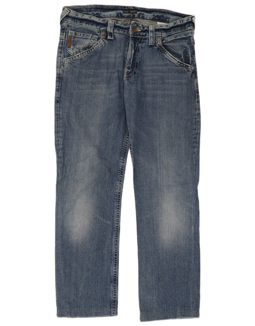 Armani Femme Jean Droit W32 L29 Bleu Coton