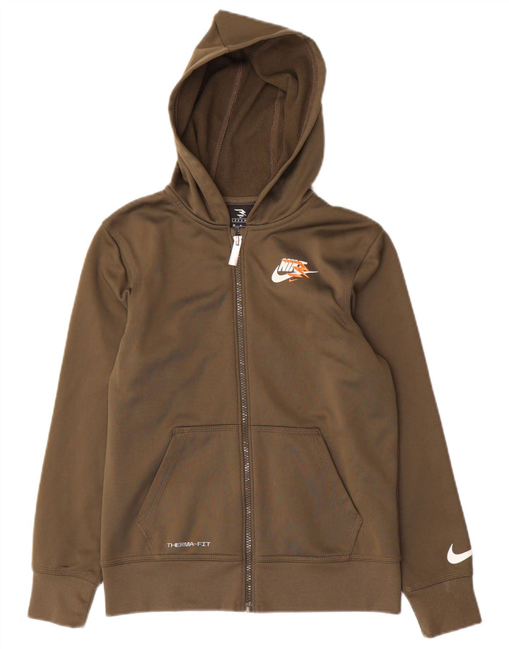 Nike Garçon 3BRAND Zip Sweat à capuche 10-11 ans Kaki moyen Polyester