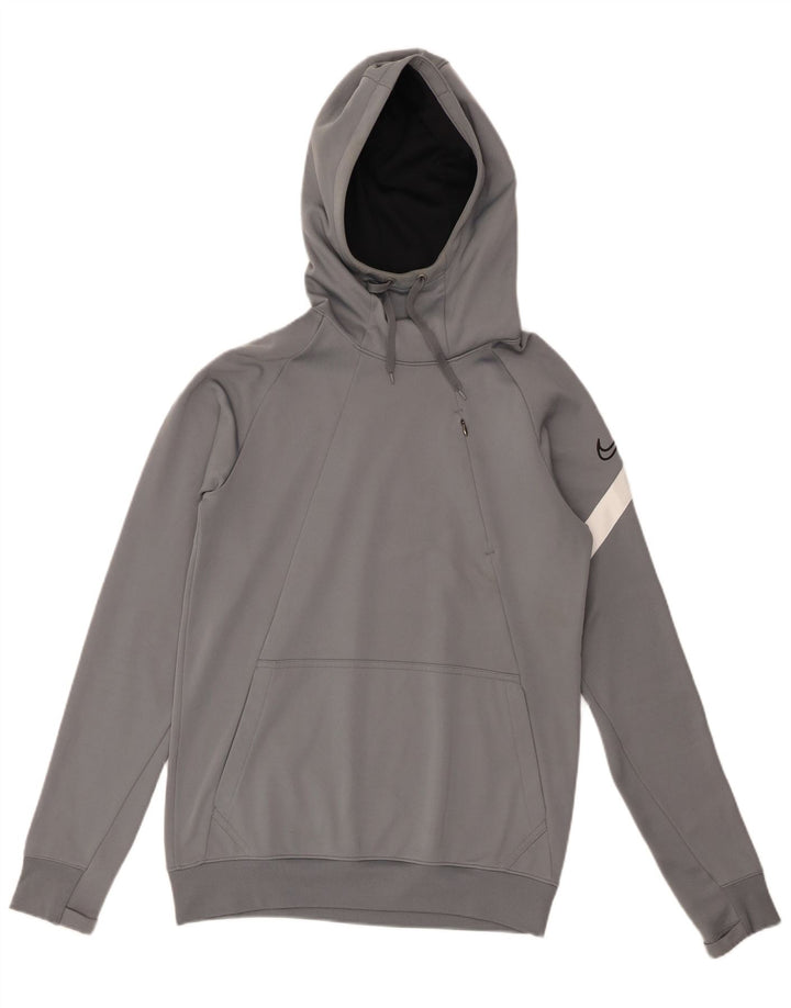 Nike Hommes Dri Fit Sweat à capuche Petit Gris Colorblock Polyester