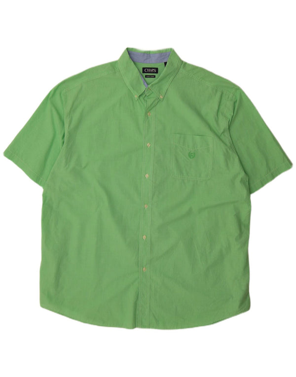 Chaps Chemise à manches courtes pour hommes, grande et grande taille, coupe régulière, 3XL, pied-de-poule vert