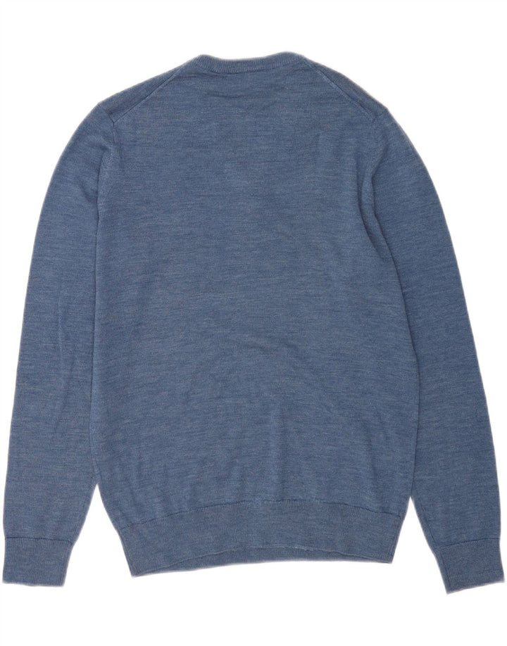 Lacoste Pull col V pour homme Taille 4 Laine bleu moyen
