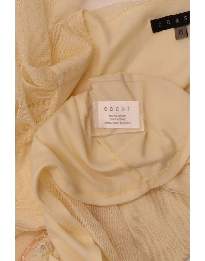 COAST Chemisier court transparent pour femme UK 16 Large Jaune Polyester