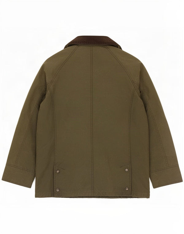 Barbour Womens Oversized Waxed Cotton Jacket UK 10 Small Khaki