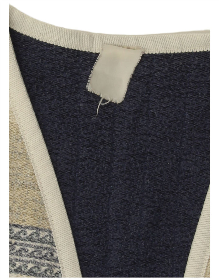 VINTAGE Gilet ouvert femme UK 18 XL Beige Patchwork