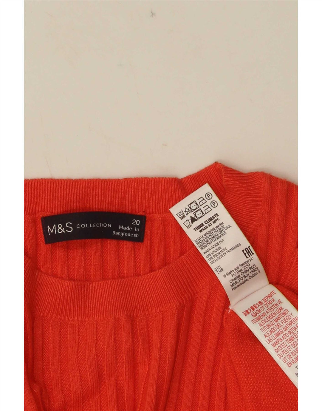 Marks & Spencer Chemisier Femme Top UK 20 2XL Orange Viscose