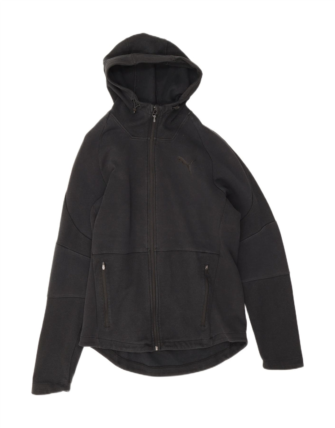 Puma Pull à capuche zippé pour homme Grand coton noir