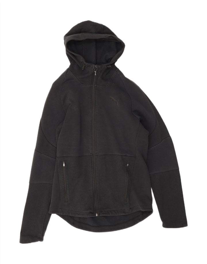 Puma Pull à capuche zippé pour homme Grand coton noir