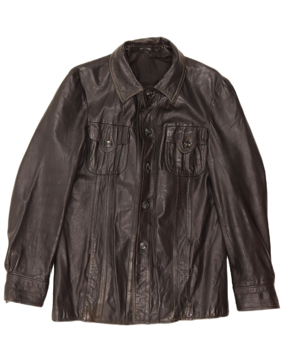 veste en cuir homme vintage UK 36 Petit Noir