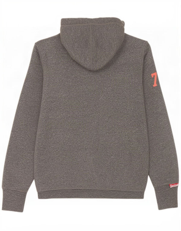 Superdry Pull à capuche zippé graphique pour femme UK 14 Coton gris moyen