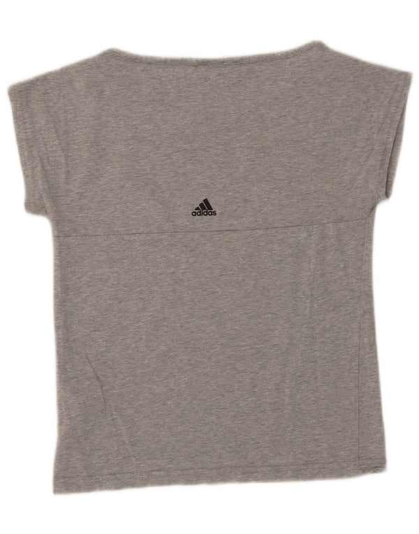Adidas T-shirt graphique pour femme UK 8/10 Petit gris chiné en coton