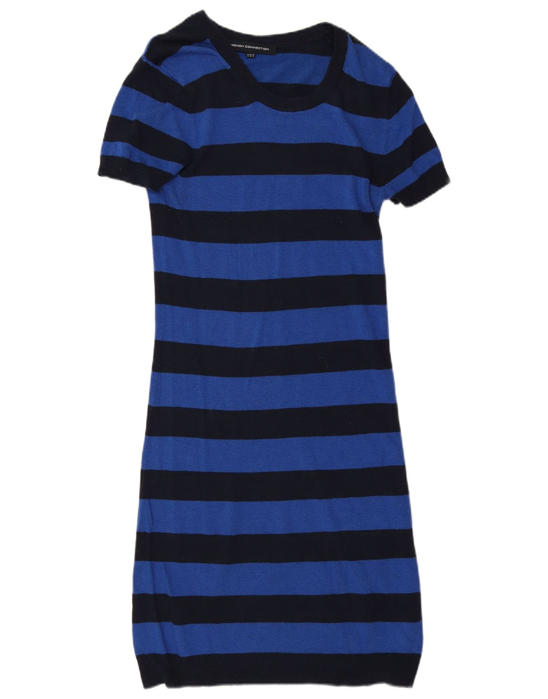 French Connection Robe pull pour femme UK 44 Bleu moyen rayé