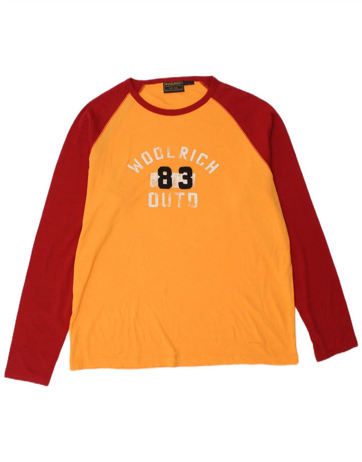 Woolrich Haut Graphique à Manches Longues pour Homme en Coton Colorblock Orange Large