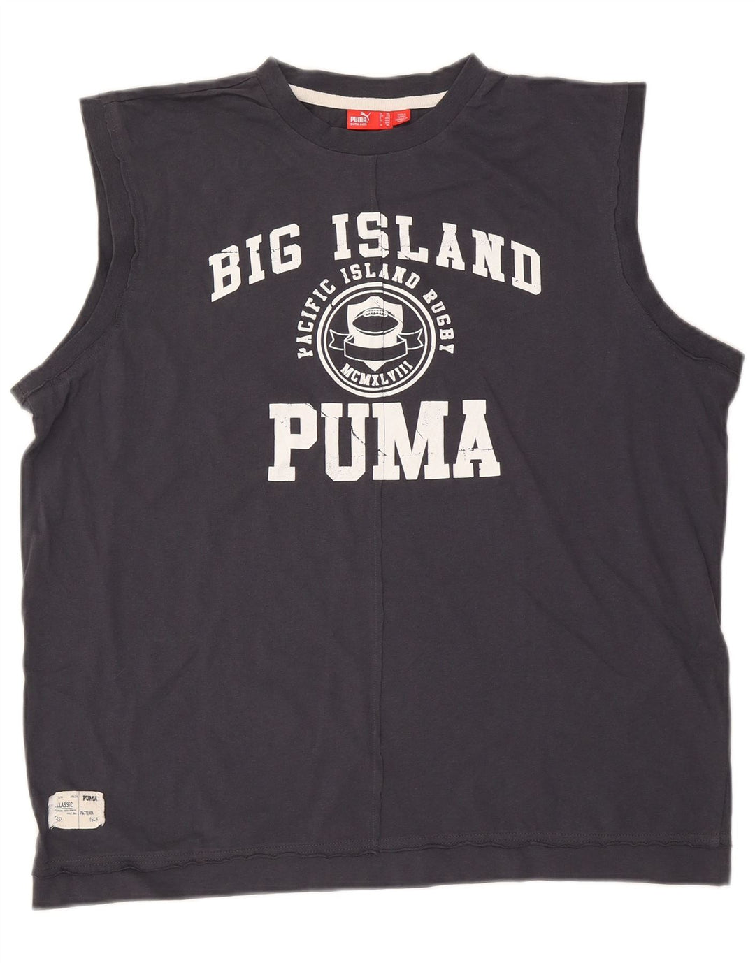 Puma Débardeur graphique pour homme 2XL en coton bleu marine