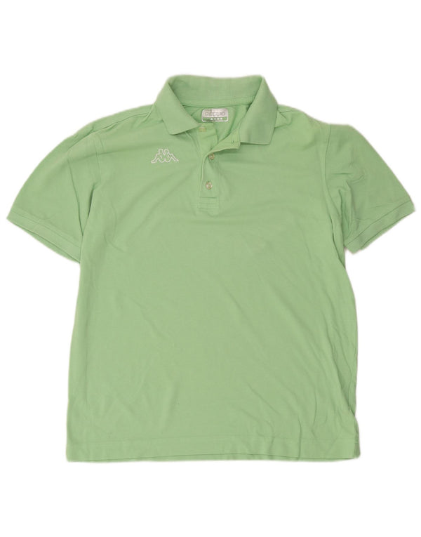 Kappa Polo Graphique Homme Large Vert Coton