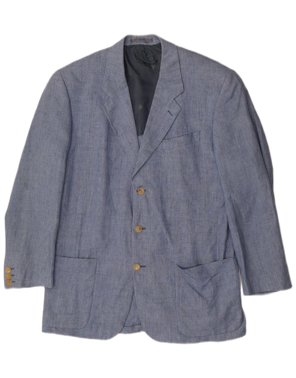 Kenzo Veste Blazer 3 Boutons Homme IT 52 XL Bleu Lin