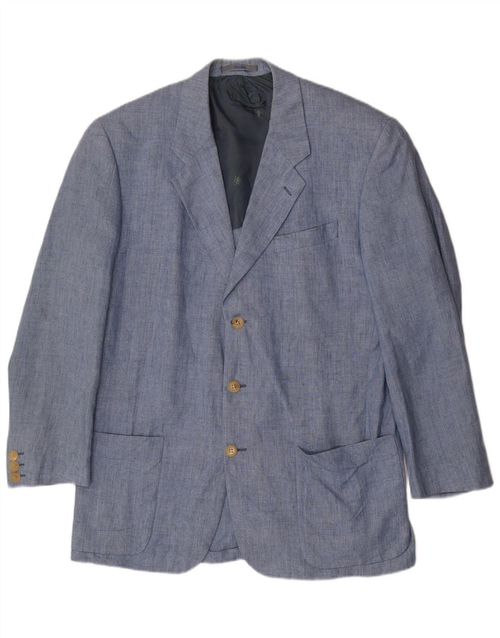 Kenzo Veste Blazer 3 Boutons Homme IT 52 XL Bleu Lin